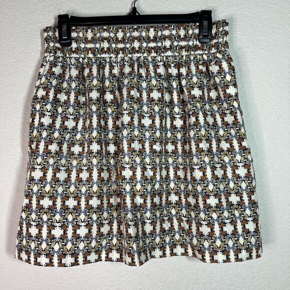 Club Monaco Multi-Color Silk Lined Geometric Print Mini Skirt Womens Size Medium - Picture 1 of 6